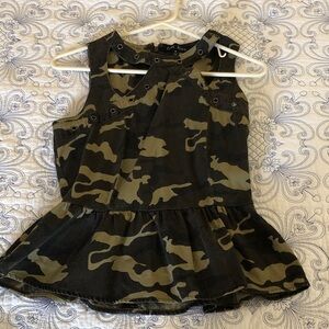 Last Kiss Camouflage Peplum Blouse